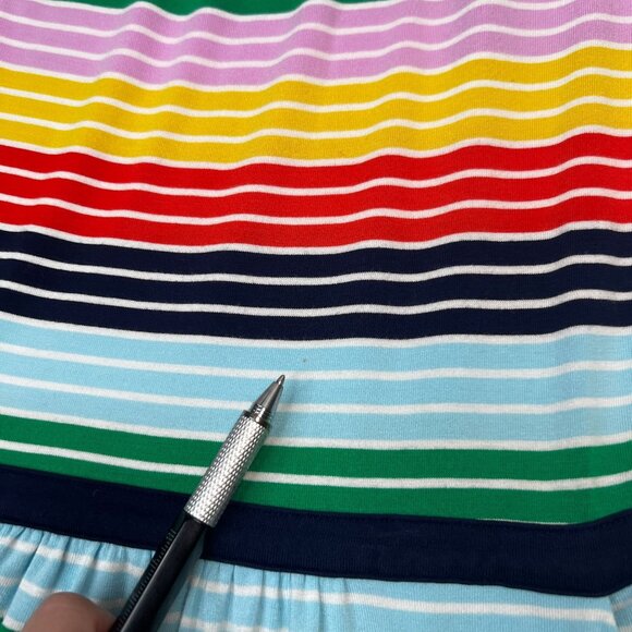 Boden Eleanor Rainbow Striped Midi Dress Sleeveless Boatneck Colorful Jersey 8 L - Picture 14 of 14